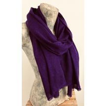 Etole, écharpe violet foncé uni en cachemire naturel et éthique...