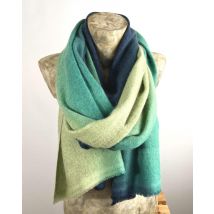 Étole, écharpe aux dégradés du bleu au vert en cachemire...