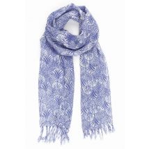 Echarpe laine bleu/blanc