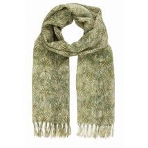 Echarpe laine vert/blanc