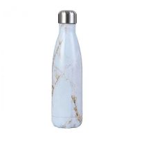 Natural'sace - Bouteille Isotherme En Inox (500ml), Motif Marbre Blanc Bleuté Et Or - Divers art de la table
