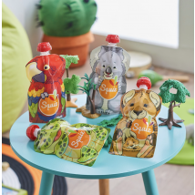 Mes Courses En Vrac - 4 Gourdes À Compote Réutilisables Enfants Animaux - 130 Ml - Ingrédients cosmétiques