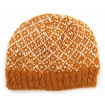 Bonnet femme jaune/blanc