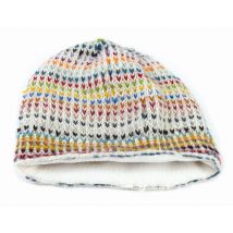 Bonnet laine femme blanc/multico