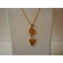 Pendentif plaqué or symboles de la protection et de la force mentale