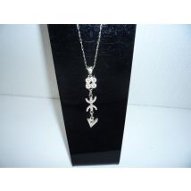 Pendentif argent massif symbole de la chance, liberté et la...