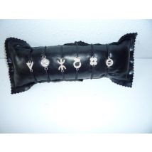 Bracelet argent massif cordon avec les symboles de gauche à...