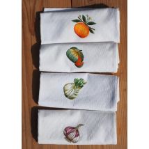 Boutik'asa - Torchons Damassés "collection Fruits Et Légumes" - Divers linge de maison
