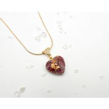 Pendentif orgonite coeur tourmaline rose new