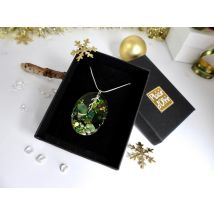 Pendentif orgonite ovale Humanité en argent 925