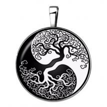 Bio-energy - Pendentif Yin Et Yang Arbre De Vie Inversé 15 En 1 Argenté - Bijoux bien-être