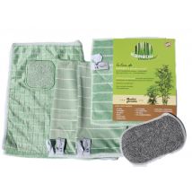 R&h Boutique - Ensemble Lingettes Microfibres "bambou Planète Verte " - Produits & matériels d'entretien