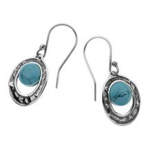 Boucles d'oreilles turquoise sur argent.