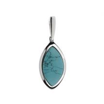 Pendentif turquoise et argent rhodié.