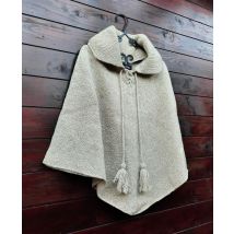 Poncho en pure laine. Ivoire