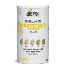Biosavor - Mix De Protéines Bio - Saveur Banane - 400g - Fabriqué En France - Produits sans lactose
