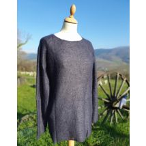 Pull Tunique sans coutures 77% Mohair 23% soie couleur Ardoise