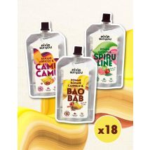 Eivie Nature - Pack Découverte 18 Purée De Fruits Énergétiques Bio Spiruline, - Défenses immunitaires