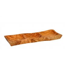 Comptoir D'Ailleurs - Ravier À 3 Compartiments En Bois D'Olivier - Assiettes & plats