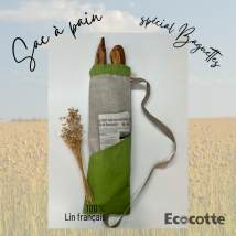 La Place - Sac À Pain – Baguette- En Lin 100% Français Vert Pistache - Autres matériels culinaires