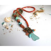 Sautoir orgonite sphère Récifs