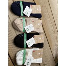 Lot de 2 paires de socquettes sans élastique en pur coton bio