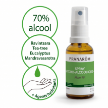 Pranarom - Spray Hydro-alcoolique - Tea Tree/ravintsara - Pranarom - 30ml - Antiseptique - Anti-viral - Anti-infectieux