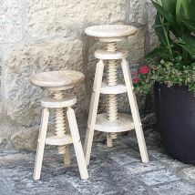 Europe & Nature - Tabouret À Vis - Pin Massif - Bas - Mobilier écologique