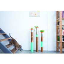 Detoximix - Eat Well Feel Good - Kit 3 Totems Décoratifs En Bois De Teck Massif - Pièce Unique Et - Décoration d'extérieur