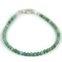 Bracelet turquoise véritable, pierres naturelles, ∅3