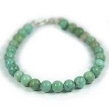Bracelet turquoise véritable, pierres naturelles, ∅6