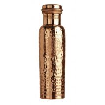 Eco-rah - Bouteille En Cuivre Avec Fleur De Vie Gravée - Feng Shui
