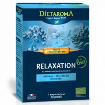 Dietaroma - Cip Relaxation Bio - Mélisse, Rhodiola, Marjolaine - 20 Ampoules