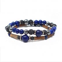 Collection émotions duo de bracelets noisetier lapis-lazuli et...
