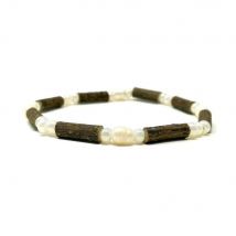 Bracelet simple en noisetier à long bec et Perles de Culture 18cm...