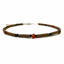 Bracelet de cheville en noisetier à long bec et ambre de la...