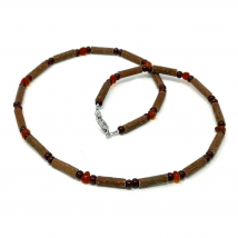 Collier pour adulte en noisetier à long bec et ambre de la...