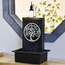 Zen'light - Fontaine D'Intérieur Mur D'Eau Arbre De Vie Avec Éclairage Led