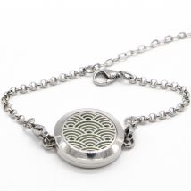 Bracelet aromathérapie pour huile essentielle motif Vague Zen