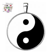 Bio-energy - Pendentif Yin Et Yang Noir Et Blanc 15 En 1 Argenté - Bijoux bien-être