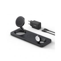 Anker MagGo Wireless Charger Pad mit QI2 (3-in-1) Schwarz 15W 3 in 1
