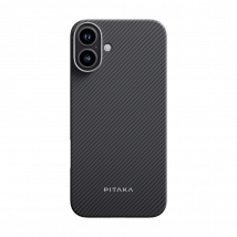 Pitaka ultra dünne Hülle aus Aramidfaser mit Magsafe für iPhone 16 Plus Schwarz/Grau iPhone 16 Plus Kunststoff Aramidfaser