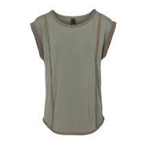 HEINE Damen Designer-Shirt m. Stickerei Olivgrün