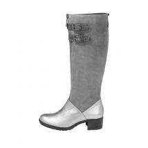 Heine Stiefel Nappa- und Veloursleder grau-silberfarben 034.203
