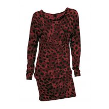Kleid Strick Pulloverkleid rot-schwarz