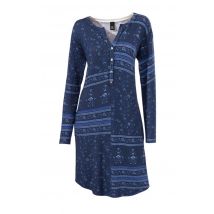 Kleid Strick Pulloverkleid blau-bunt