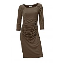 Damen Kleid Minikleid langarm taupe Freizeitkleid Stretch Frühling urlaub