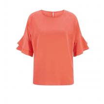 Damen Seidenbluse, koralle