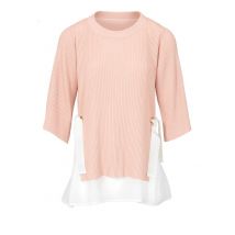 Strickpullover Damen Strick Freizeit rosé-ecru Herbst Winter Langarm Pullover