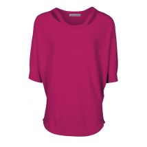 Strickpullover Damen Strick Freizeit pink Herbst Winter Langarm Pullover